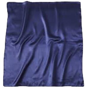Vintage  Navy blue Silk Satin square Scarf